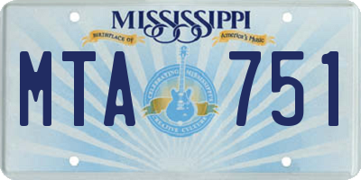 MS license plate MTA751
