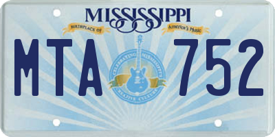 MS license plate MTA752