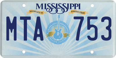 MS license plate MTA753