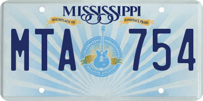 MS license plate MTA754