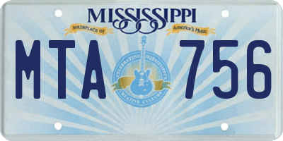 MS license plate MTA756