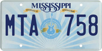 MS license plate MTA758