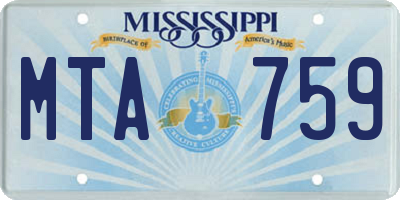 MS license plate MTA759