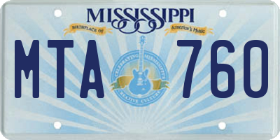 MS license plate MTA760