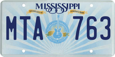 MS license plate MTA763