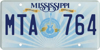 MS license plate MTA764