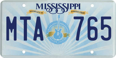 MS license plate MTA765