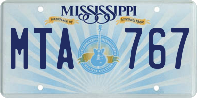 MS license plate MTA767