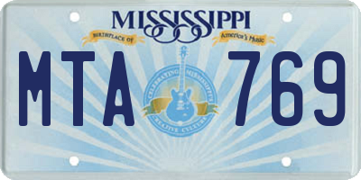MS license plate MTA769