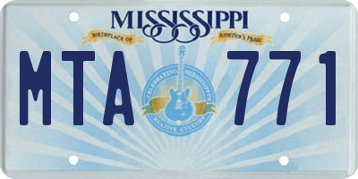 MS license plate MTA771