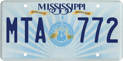 MS license plate MTA772