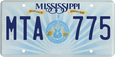 MS license plate MTA775