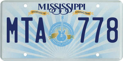 MS license plate MTA778