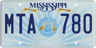 MS license plate MTA780