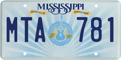MS license plate MTA781