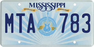 MS license plate MTA783