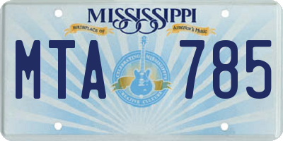 MS license plate MTA785