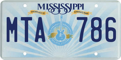 MS license plate MTA786
