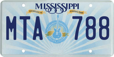 MS license plate MTA788