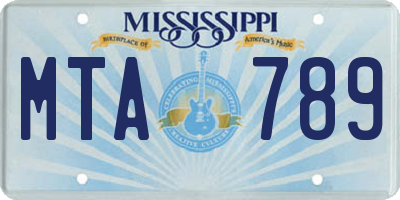 MS license plate MTA789