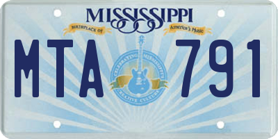 MS license plate MTA791