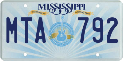 MS license plate MTA792