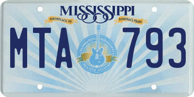 MS license plate MTA793