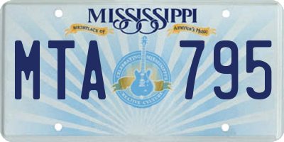 MS license plate MTA795