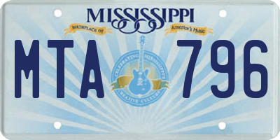 MS license plate MTA796