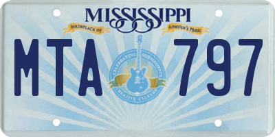 MS license plate MTA797