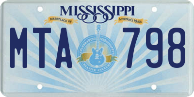 MS license plate MTA798