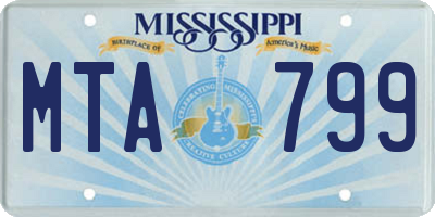 MS license plate MTA799