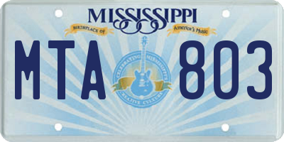 MS license plate MTA803