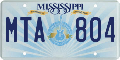 MS license plate MTA804