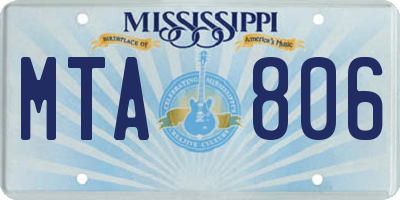 MS license plate MTA806
