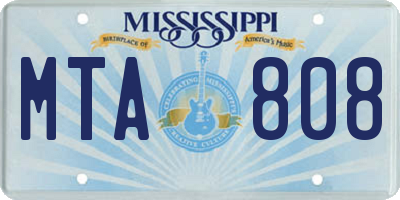 MS license plate MTA808