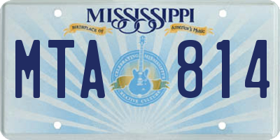 MS license plate MTA814