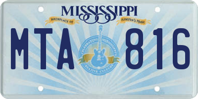 MS license plate MTA816