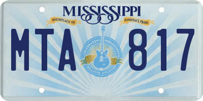 MS license plate MTA817