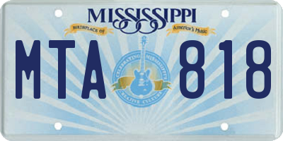MS license plate MTA818