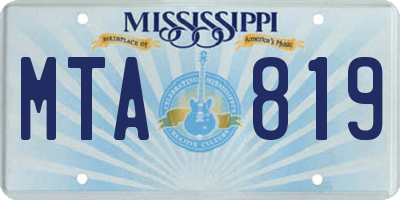 MS license plate MTA819