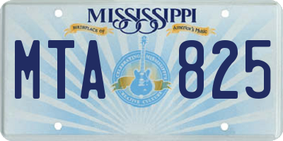 MS license plate MTA825