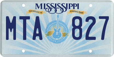 MS license plate MTA827