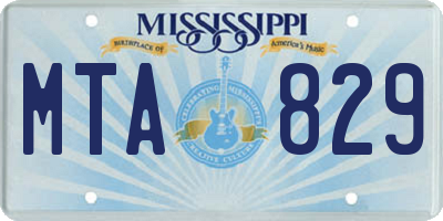 MS license plate MTA829