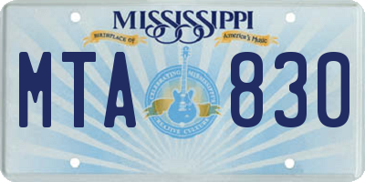 MS license plate MTA830