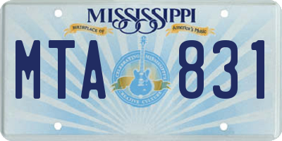 MS license plate MTA831