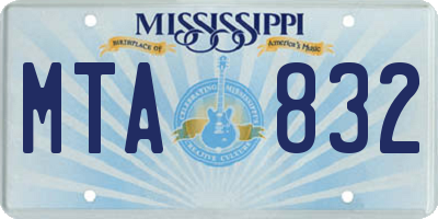 MS license plate MTA832