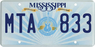 MS license plate MTA833