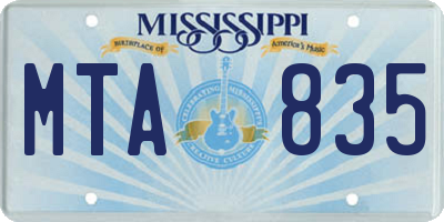 MS license plate MTA835