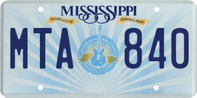 MS license plate MTA840